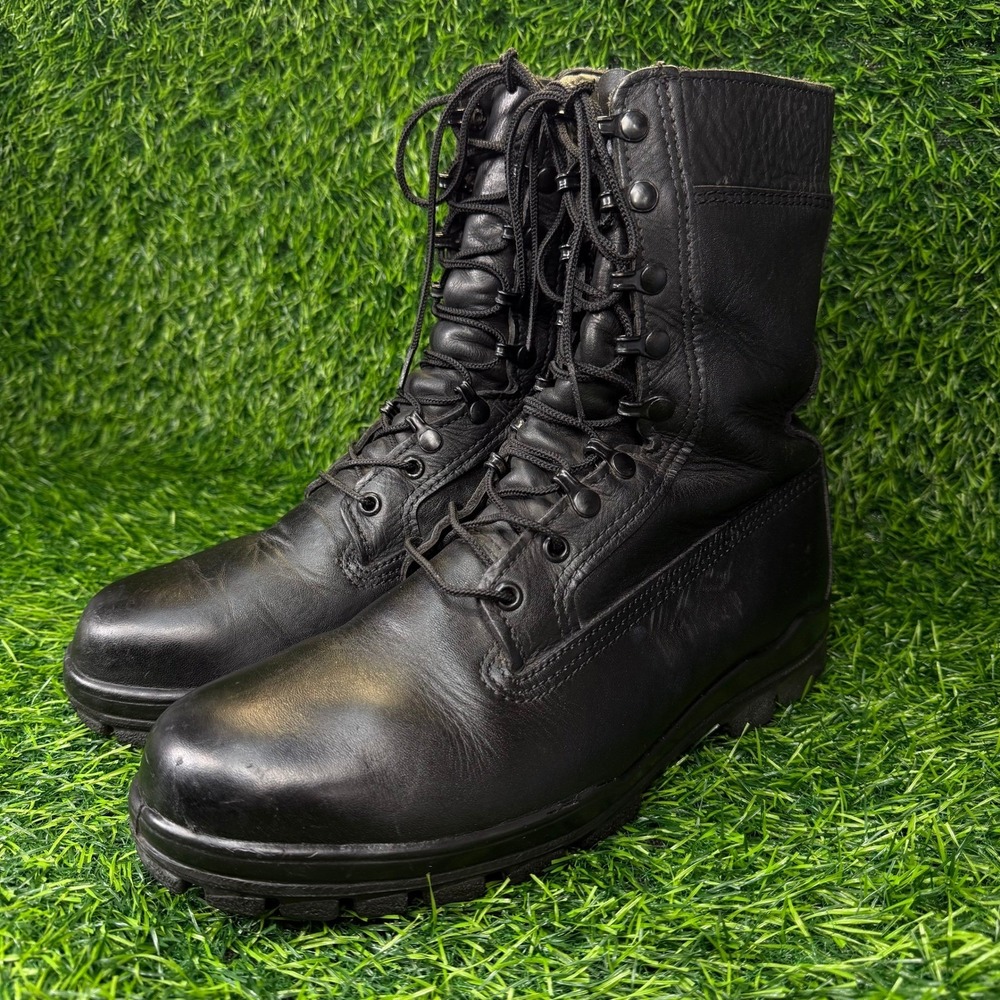 Bates DuraShocks Combat Boots Mens 10.5 W Black Leather Steel Toe Vibram Work